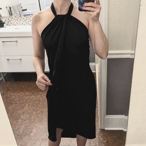 NEW XS Venus Black Halter tie neck dress swim coverup